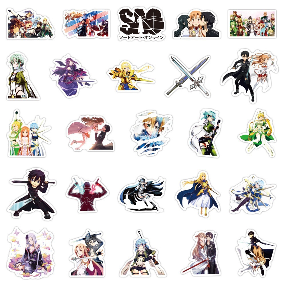 1 Pack Anime Sticker Sword Art - مراجعة Anime Merchandise Online وسعره